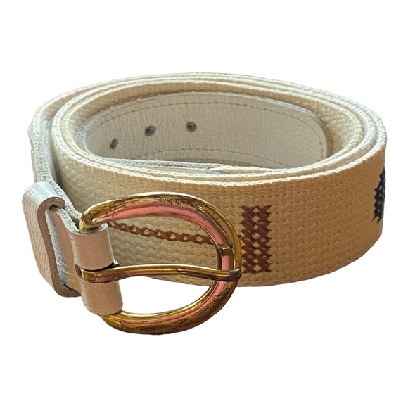 Preston Leather Products Women’s Croquet Themed Belt Size 39 - Picture 1 of 13